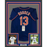 FRAMED Autographed/Signed BILLY WAGNER 33x42 New York Blue Jersey JSA COA Auto