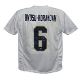 Jeremiah Owusu-Koramoah Autographed College Style White XL Jersey BAS 33989