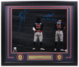 Ronald Acuna Jr. Cristian Pache Signed Framed Braves 16x20 Photo Inscribed JSA