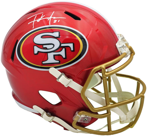 FRANK GORE AUTOGRAPHED 49ERS FLASH RED FULL SIZE SPEED HELMET BECKETT 231915