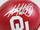 Adrian Peterson Signed OU Sooners Mini Helmet- Beckett W Hologram *Silver