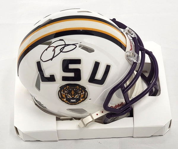 Odell Beckham Jr. Autographed White LSU Tigers Mini Helmet Beckett Witnessed