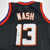 Autographed/Signed Steve Nash Phoenix Black Basketball Jersey Beckett BAS COA