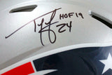 Ty Law Autographed Patriots F/S Speed Authentic Helmet w/3 Insc.-Beckett W Holo