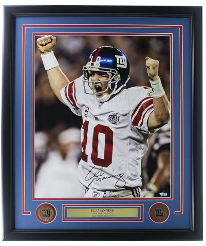 Eli Manning Signed Framed 16x20 New York Giants Close Up Photo Fanatics