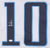 Vince Young Signed Tennessee Titans Career Highlight Stat Jersey (JSA COA)