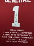 FRAMED INDIANA HOOSIERS BOBBY KNIGHT AUTOGRAPHED SIGNED STAT JERSEY STEINER HOLO