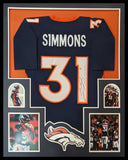 FRAMED DENVER BRONCOS JUSTIN SIMMONS AUTOGRAPHED SIGNED JERSEY JSA COA