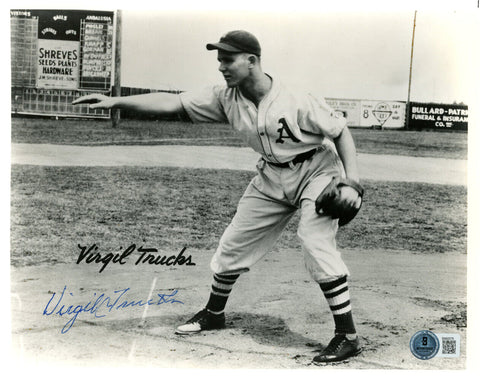 Virgil Trucks Autographed Kansas City Athletics 8x10 Photo Beckett 45134