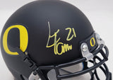 LAMICHAEL JAMES AUTOGRAPHED OREGON FLAT MATTE BLACK MINI HELMET PSA/DNA 208793