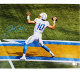 Justin Herbert Signed Los Angeles Chargers Unframed 16x20 NFL Photo - White Jers