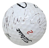 Stewart Faldo Strange Calcavecchia Signed Titleist 2 Golf Ball BAS LOA