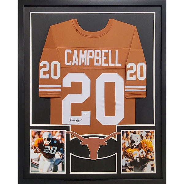 Earl Campbell Autographed Signed Framed Texas Longhorns NH Jersey BECKETT