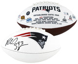 Patriots Richard Seymour Signed Wilson White Panel Logo Football BAS Witnessed