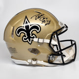 DREW BREES AUTOGRAPHED NEW ORLEANS SAINTS FS AUTHENTIC HELMET W/ SB XLIV BECKETT