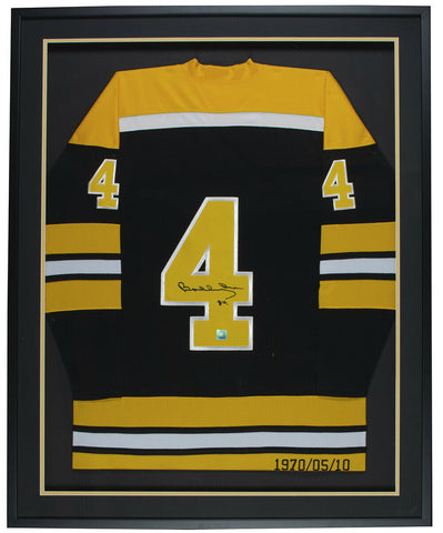 Bobby Orr Signed Framed Custom Black Flying Goal Hockey Jersey GNR