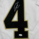 Autographed/Signed Derek Carr New Orleans White Football Jersey JSA COA