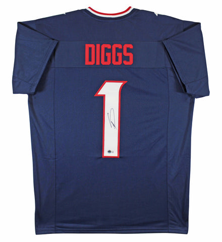 Stefon Diggs Authentic Signed Navy Pro Style Jersey Autographed BAS Witnessed