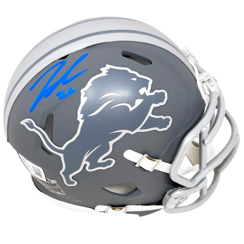 Jahmyr Gibbs Detroit Lions Signed Slate Alternate Mini Helmet BAS Beckett