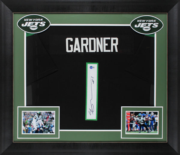 Ahmad Sauce Gardner Authentic Signed Black Pro Style Framed Jersey BAS Witnessed