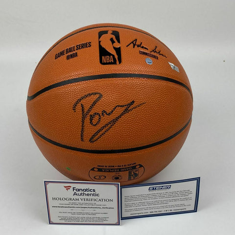 Autographed/Signed KRISTAPS PORZINGIS Spalding Basketball Fanatics & Steiner COA