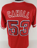 Trevor Cahill Signed Los Angeles Angel Jersey (JSA COA) 2016 World Series Champ