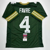 Autographed/Signed Brett Favre Green Bay Green Football Jersey JSA COA