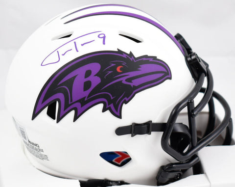 Justin Tucker Signed Baltimore Ravens Lunar Speed Mini Helmet- Beckett W Holo