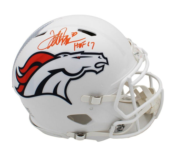 Terrell Davis Signed Denver Broncos Speed Auth Alt 2024 White Helmet w/ "HOF 17"