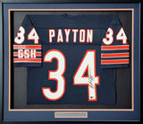 Bears Walter Payton Autographed Framed Blue Wilson Jersey Beckett #AB72735