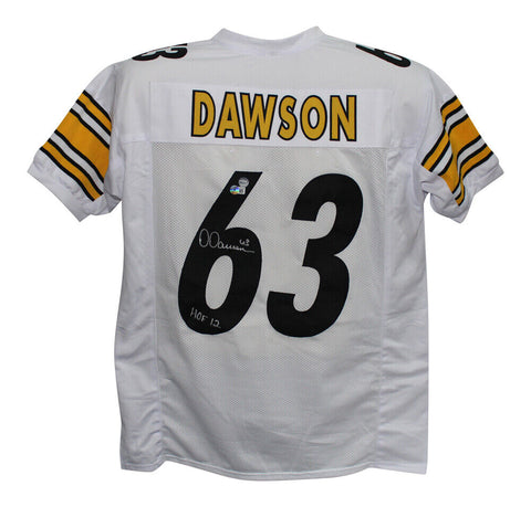 Dermontti Dawson Autographed/Signed Pro Style White XL Jersey Beckett 38860