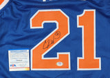 Charlie Ward Signed New York Knicks Jersey PSA COA/ Florida State Heisman Winner