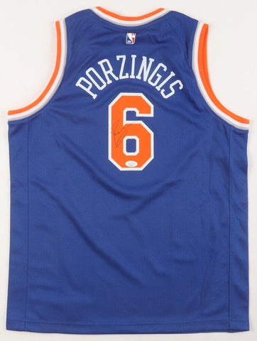 Kristaps Porzingis Signed New York Knicks Jersey (JSA COA) 2015 #4 Overall Pick
