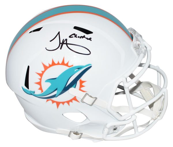 TYREEK HILL AUTOGRAPHED MIAMI DOLPHINS FULL SIZE SPEED HELMET W/ CHEETAH INSC