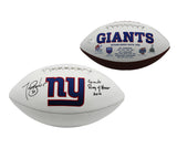 Tiki Barber Signed New York Giants Embroidered White NFL Football-Giants ROH