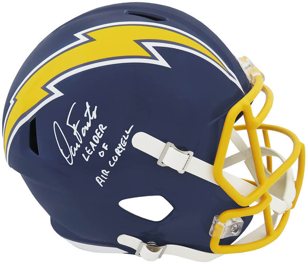 Dan Fouts Signed Chargers Navy T/B F/S Speed Rep Helmet w/INS (In White)(SS COA)