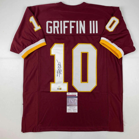 Autographed/Signed Robert Griffin III RG3 Washington Red Football Jersey JSA COA