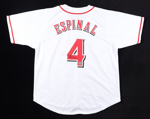 Santiago Espinal Signed Cincinnati Reds Jersey (Playball Ink)2024 Reds Infielder