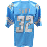 D'Andre Swift Autographed/Signed Blue Pro Style Jersey Beckett 46000