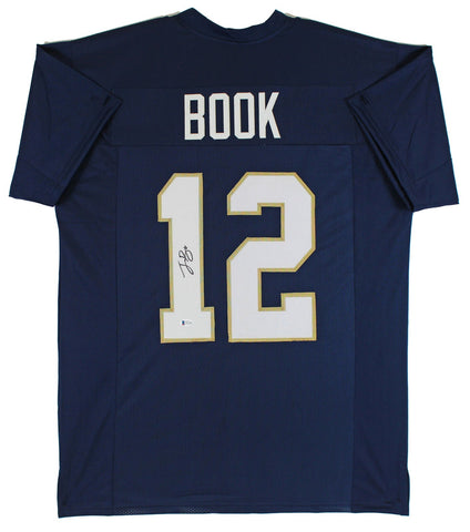 Notre Dame Ian Book Authentic Signed Navy Blue Pro Style Jersey BAS Witnessed