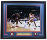 Allen Iverson Signed Framed 16x20 Philadelphia 76ers Vs Jordan Photo PSA