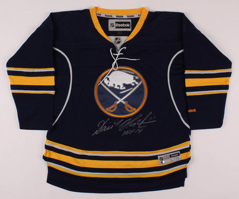 Dominik Hasek Signed Sabres Youth Jersey Inscribed "HOF 14" Schwartz Sports COA