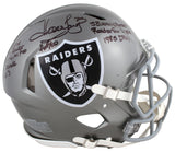 Raiders Howie Long "Career Stat" Flash F/S Speed Proline Helmet w/ case BAS Wit