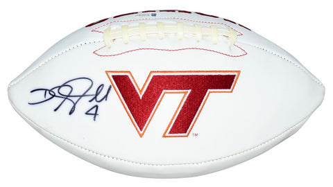 DEANGELO HALL AUTOGRAPHED VIRGINIA TECH HOKIES WHITE LOGO FOOTBALL BECKETT