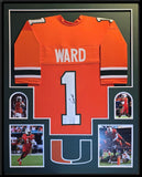 FRAMED MIAMI HURRICANES CAM WARD AUTOGRAPHED SIGNED JERSEY JSA COA