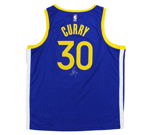 Steph Curry Signed Golden State Warriors Nike Swingman Blue NBA Jersey