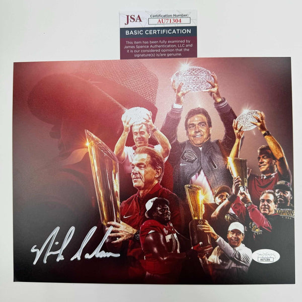 Autographed/Signed Nick Saban Alabama Crimson Tide 8x10 College Football Photo J