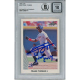 Frank Thomas Autographed/Signed 1990 Leaf HOF Slabbed Trading Card Beckett 48950