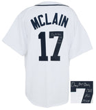 Denny McLain Signed White Throwback Custom Baseball Jersey w/1968 AL MVP - (S...