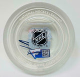 LEON DRAISAITL Autographed 2019 AS Game Used Ice Crystal Puck Display FANATICS